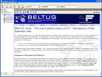 BELTUG news detail in RSS reader