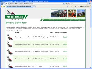 e-commerce product catalogus tuinmachines van den bossche