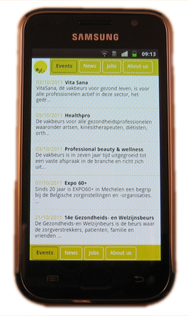 Event website op iphone - agenda