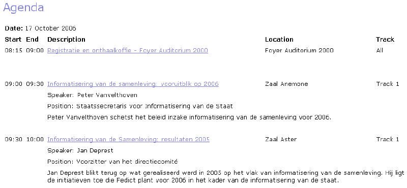 agenda sessies