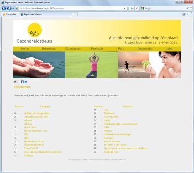 Website beurs / website congres - Exposantenlijst - overzicht