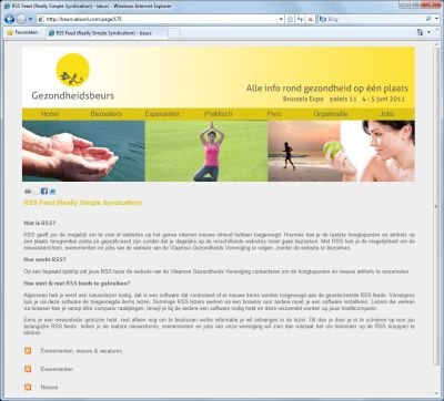 Website beurs / website congres - RSS feed