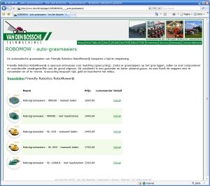 e-commerce product catalogus tuinmachines van den bossche
