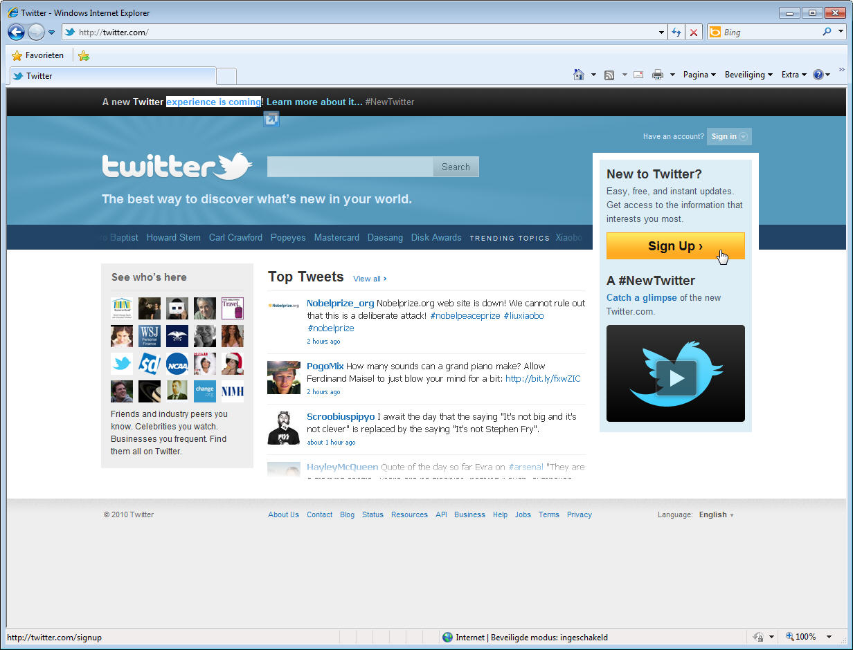 configuratie twitter